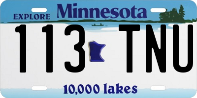 MN license plate 113TNU