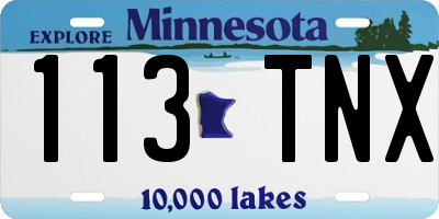 MN license plate 113TNX