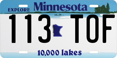 MN license plate 113TOF