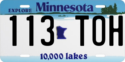 MN license plate 113TOH
