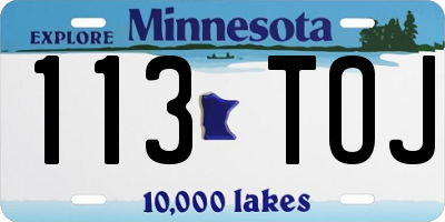 MN license plate 113TOJ