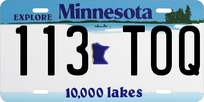 MN license plate 113TOQ