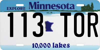 MN license plate 113TOR