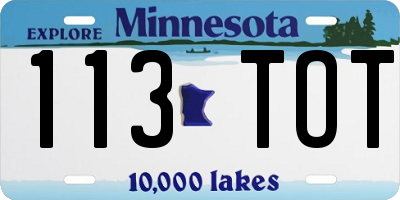 MN license plate 113TOT