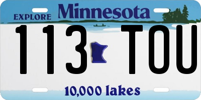 MN license plate 113TOU