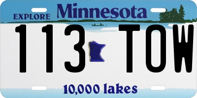 MN license plate 113TOW