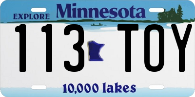 MN license plate 113TOY