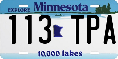 MN license plate 113TPA
