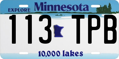 MN license plate 113TPB