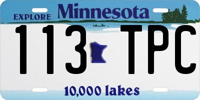 MN license plate 113TPC