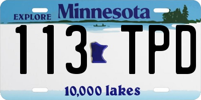 MN license plate 113TPD
