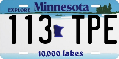 MN license plate 113TPE