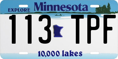 MN license plate 113TPF