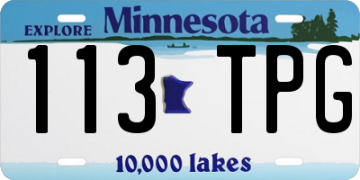 MN license plate 113TPG
