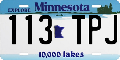 MN license plate 113TPJ