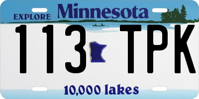MN license plate 113TPK