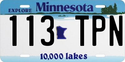 MN license plate 113TPN