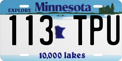 MN license plate 113TPU