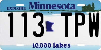 MN license plate 113TPW