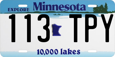 MN license plate 113TPY