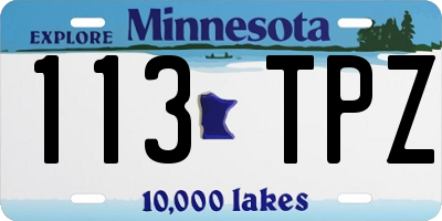 MN license plate 113TPZ