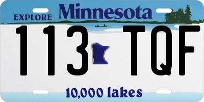 MN license plate 113TQF