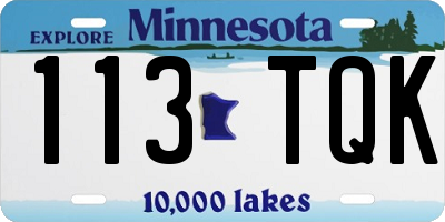 MN license plate 113TQK