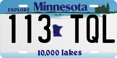 MN license plate 113TQL
