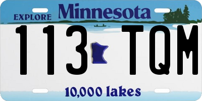 MN license plate 113TQM