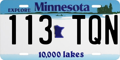 MN license plate 113TQN