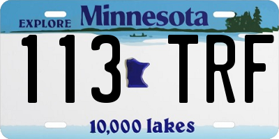 MN license plate 113TRF
