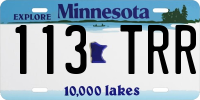 MN license plate 113TRR