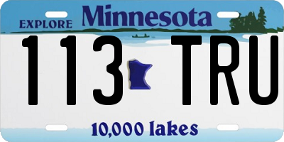 MN license plate 113TRU