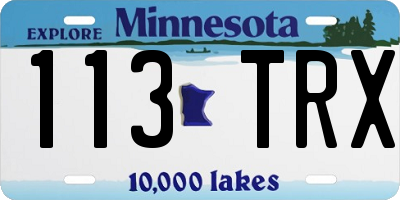 MN license plate 113TRX