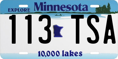 MN license plate 113TSA