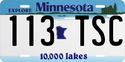 MN license plate 113TSC