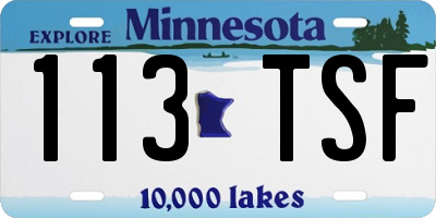 MN license plate 113TSF