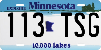 MN license plate 113TSG