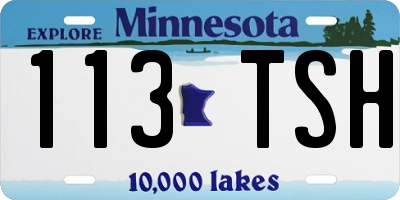 MN license plate 113TSH