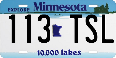 MN license plate 113TSL