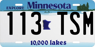 MN license plate 113TSM