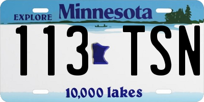 MN license plate 113TSN