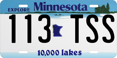 MN license plate 113TSS