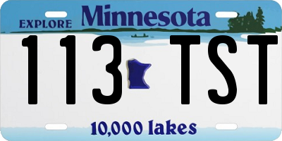 MN license plate 113TST