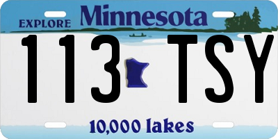 MN license plate 113TSY