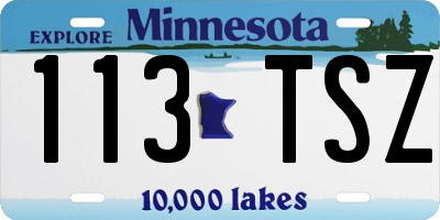 MN license plate 113TSZ