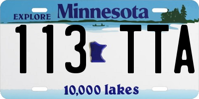 MN license plate 113TTA