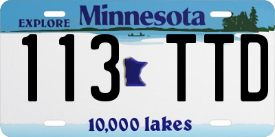 MN license plate 113TTD