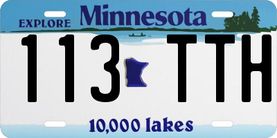 MN license plate 113TTH