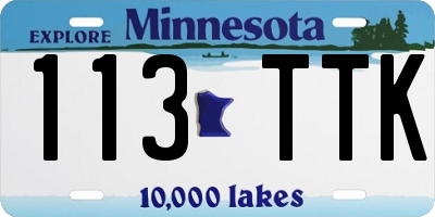 MN license plate 113TTK